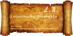 Latosinszky Mirabella névjegykártya